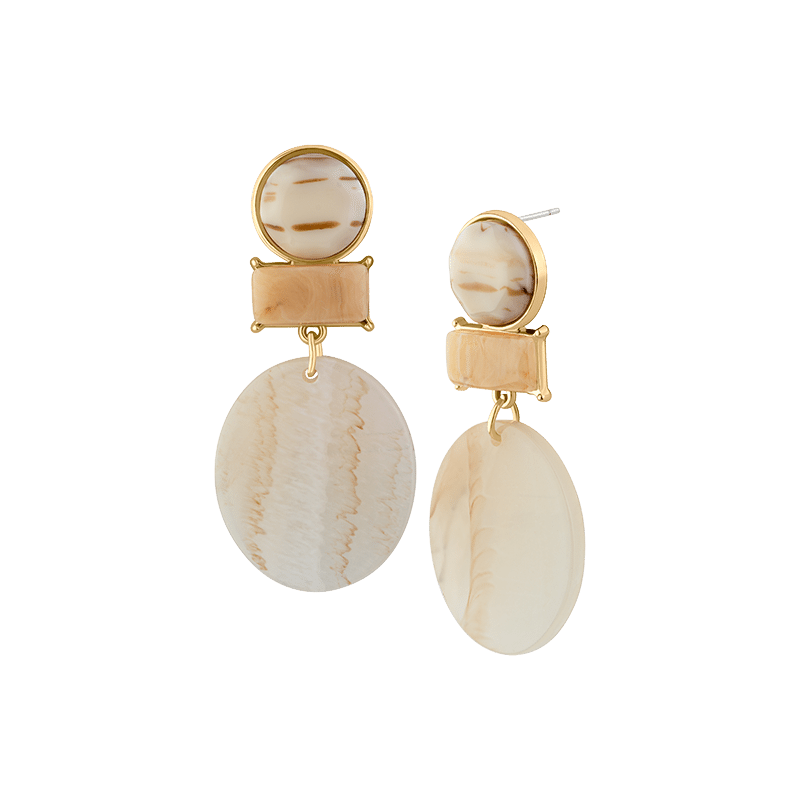 Geometric Naturals Drop Earrings