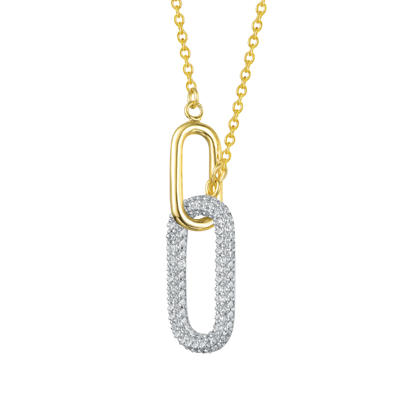 Gold Plated Interlocking Links Necklace
