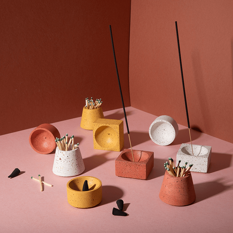 Matchstick Holder - White Terrazzo