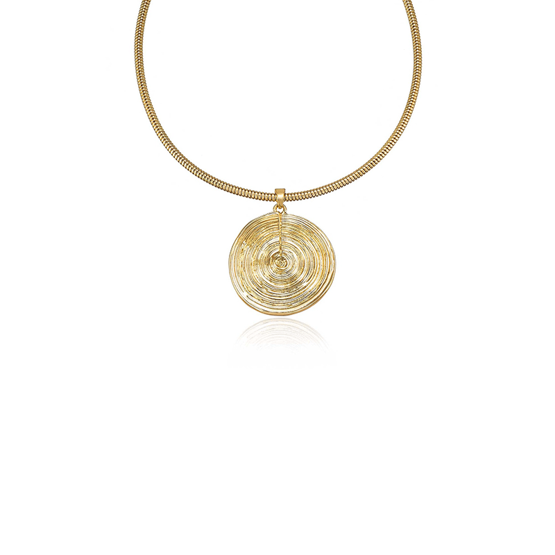 Statement Swirl Pendant 18k Gold Plated Choker