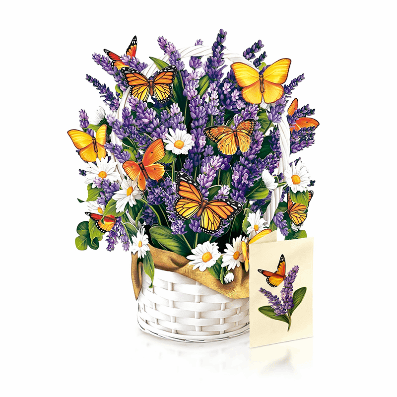 3D Bouquet Greeting Card: Lavendar & Butterflies