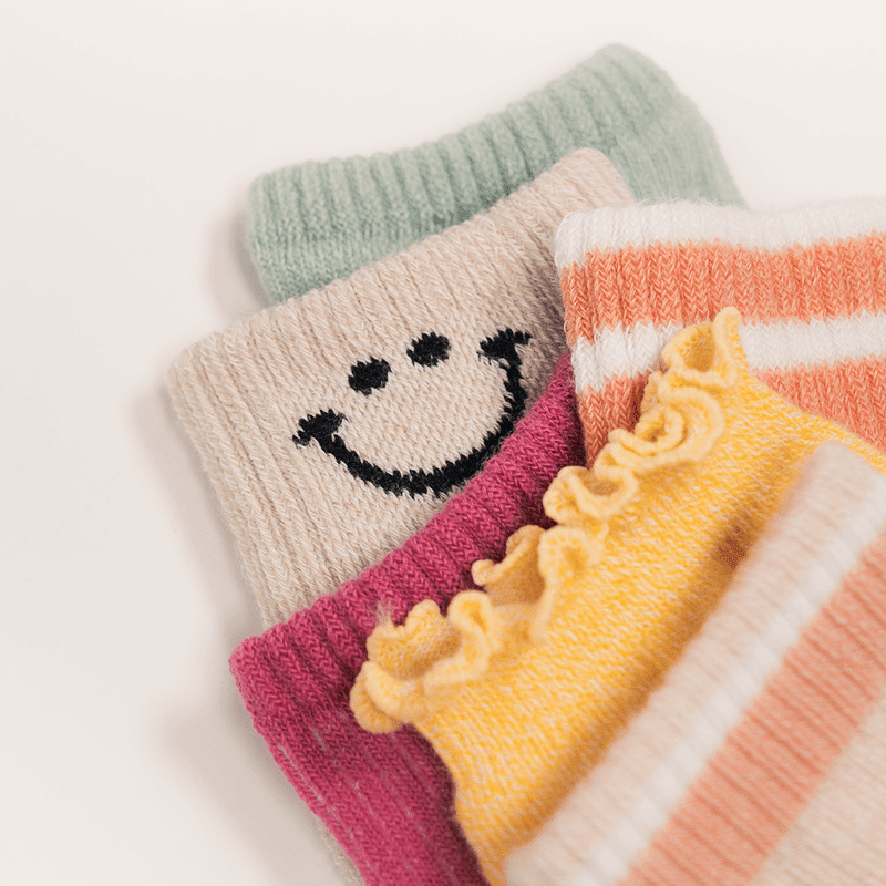 6PK Socks Dream Step Mini Crew (pink)