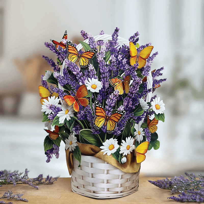 3D Bouquet Greeting Card: Lavendar & Butterflies