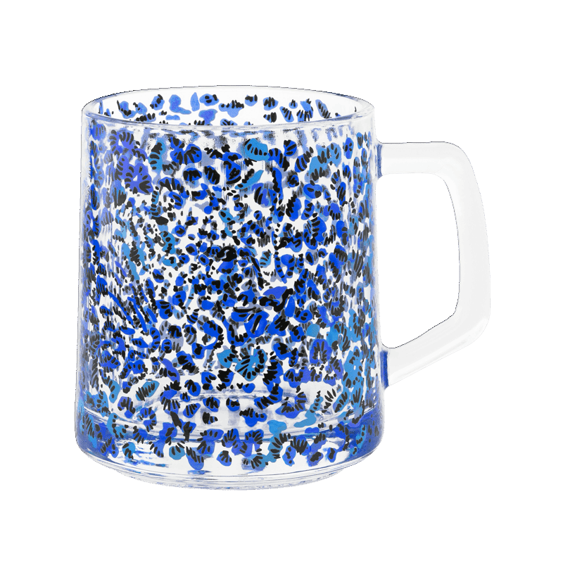 Glass Mug, Twisted Up - Blue