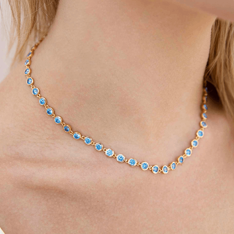 Crystal Disc Link Necklace