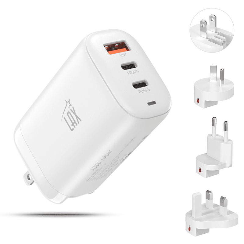 65W International Wall Charger with 2 USB-C Ports
