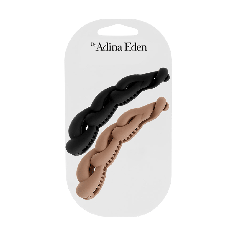 Colored Two Piece Twisted Curved Claw Clip Combo Set