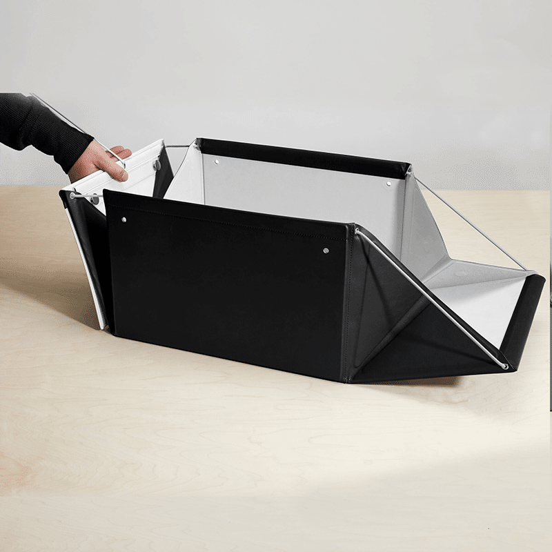 Collapsible Vegan Leather Basket