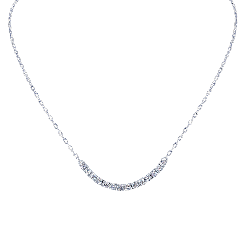 3 Cttw Round Cz Front Necklace