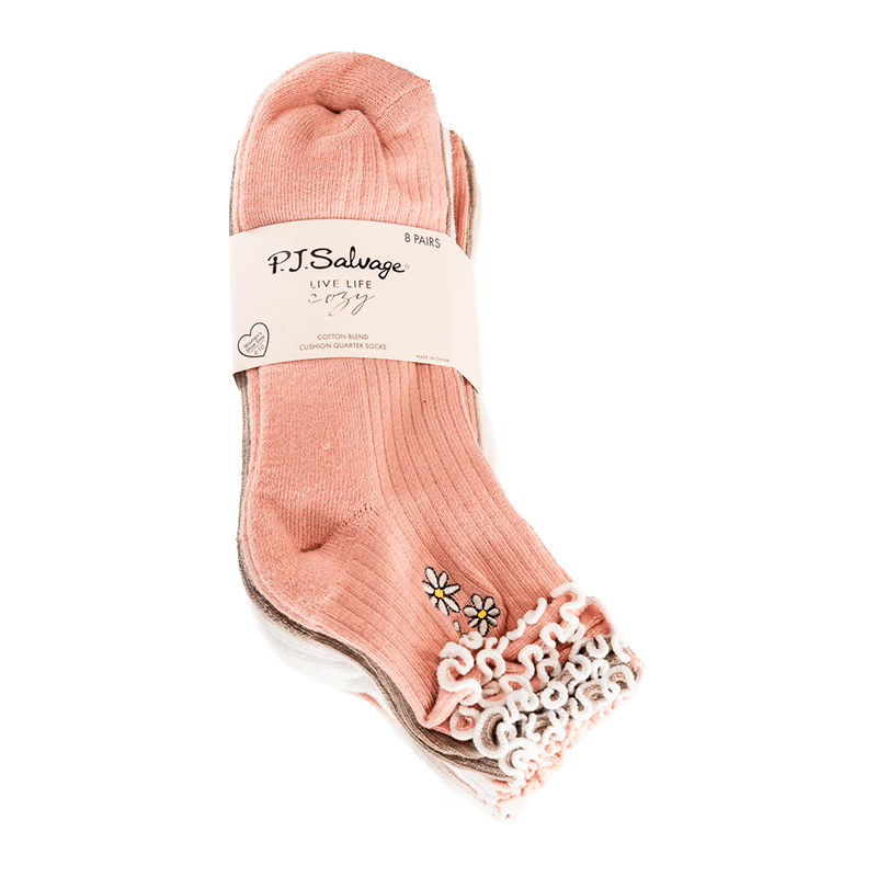 8pk Half Cushion Lettuce Edge Anklets