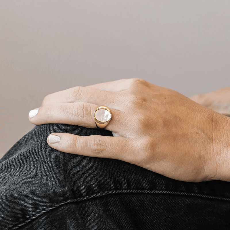 Gold Rings - Mother of Pearl Signet