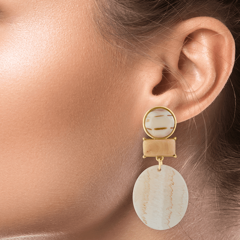 Geometric Naturals Drop Earrings