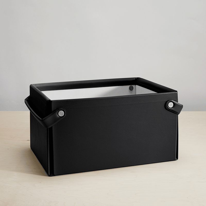 Collapsible Vegan Leather Basket