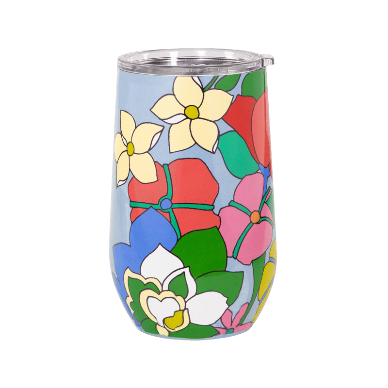 Stainless Steel Wine Tumbler, Flower Bed