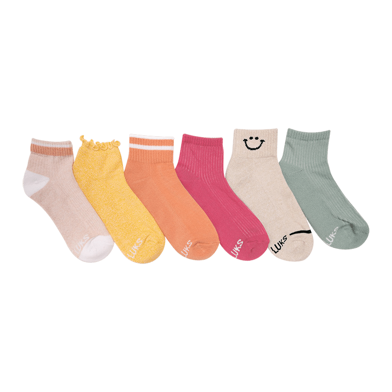 6PK Socks Dream Step Mini Crew (pink)