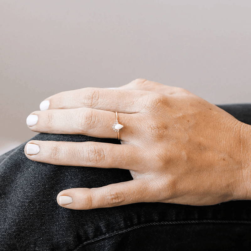 Gold Rings - Opal Burst CZ