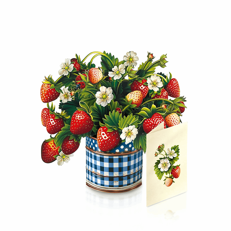 3D Bouquet Greeting Card: Mini Strawberry Blossom