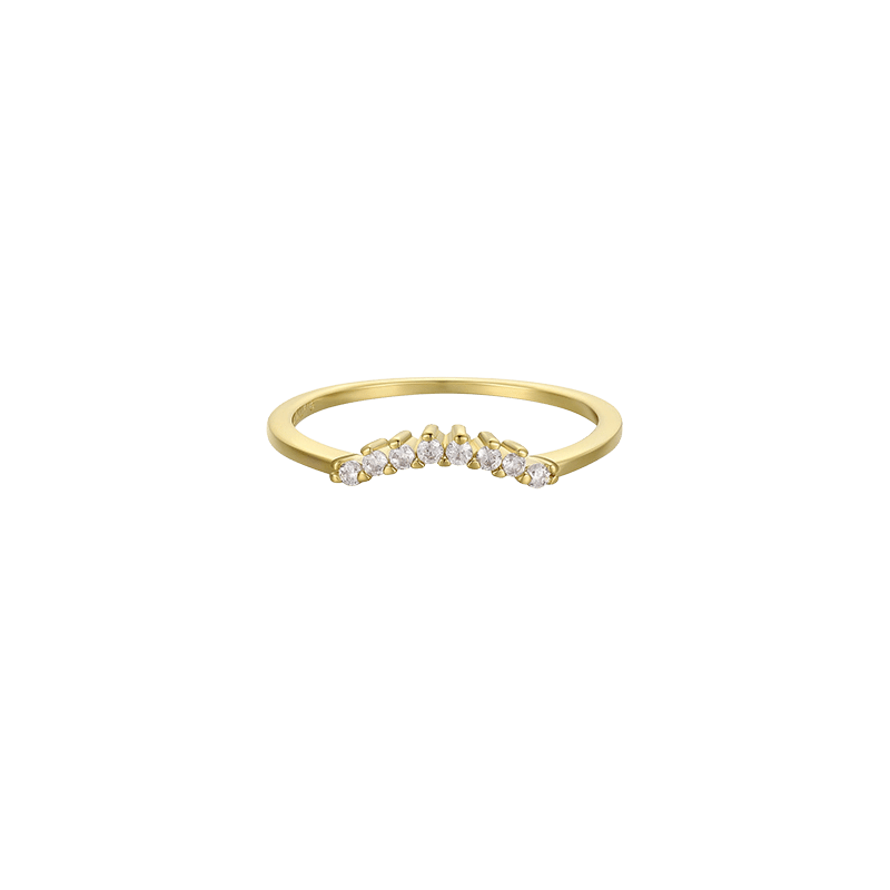 Gold Rings - Arched Crown - Champagne