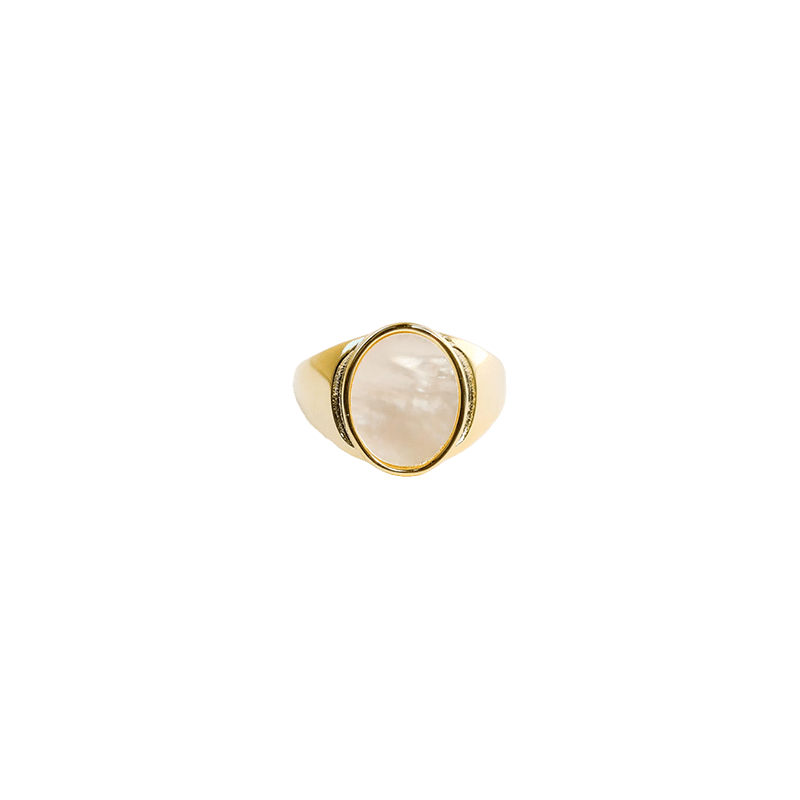Gold Rings - Mother of Pearl Signet