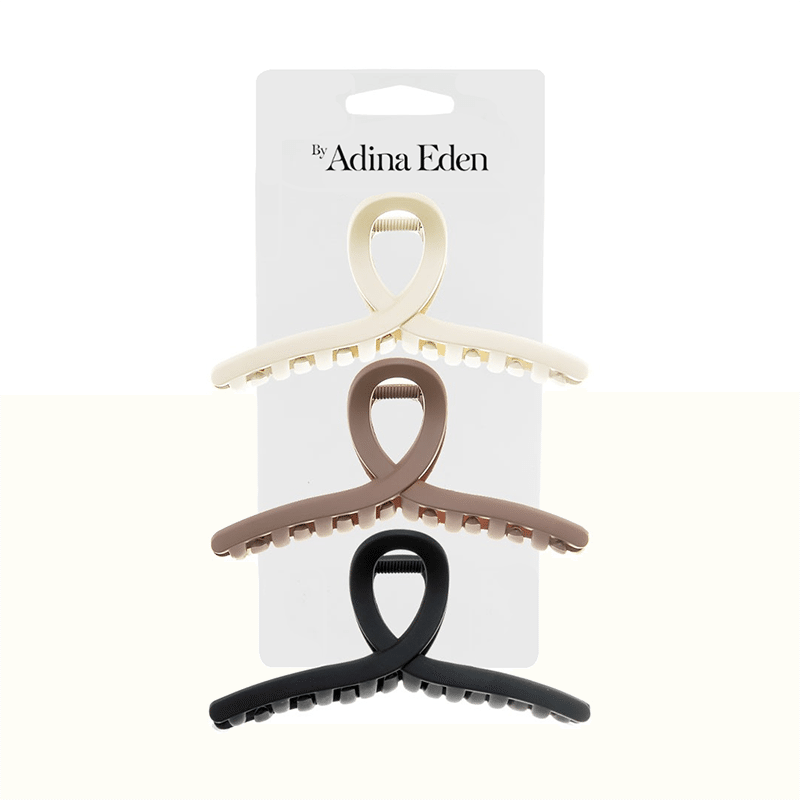 Colored Three Piece Extra Long Claw Clip Combo Set