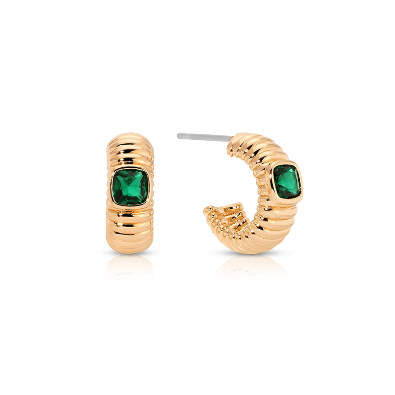 Ribbed Small Hoops