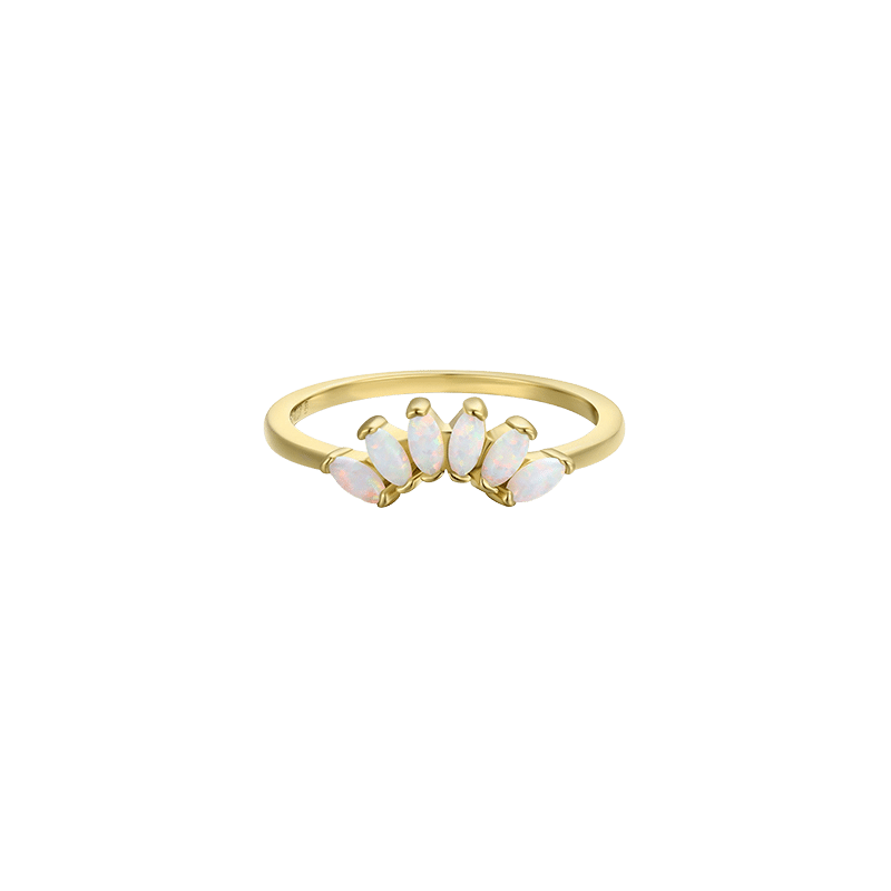 Gold Rings - Opal Crown - Size 6