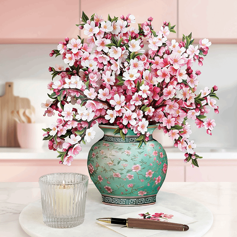 3D Bouquet Greeting Card: Japanese Cherry Blossom