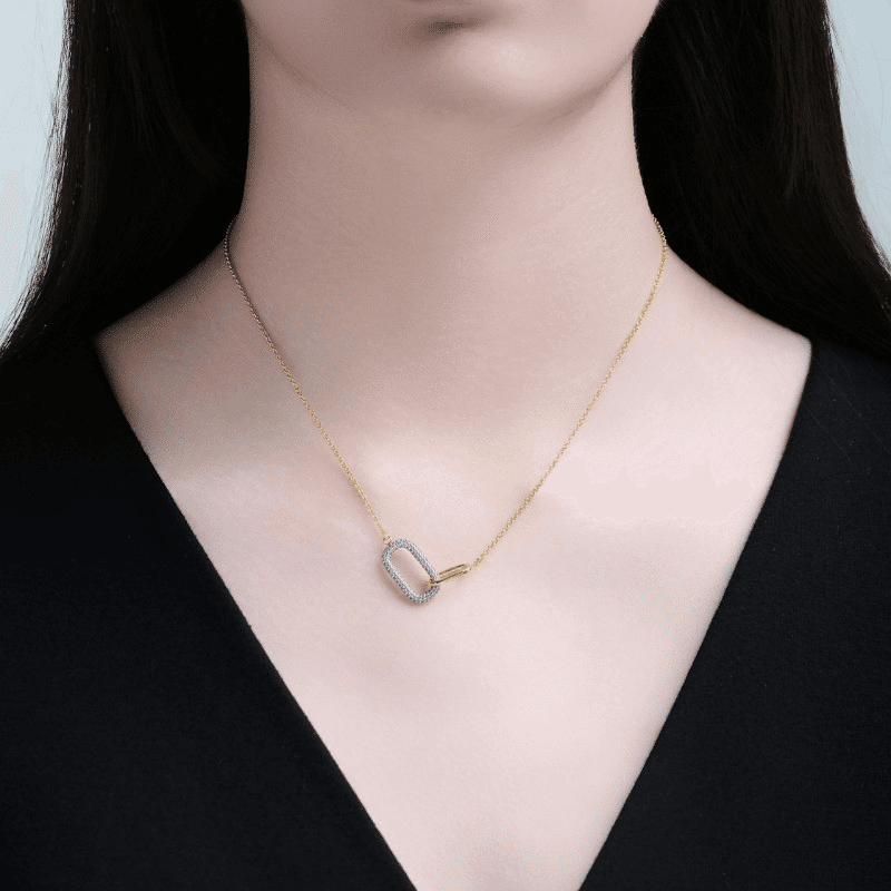 Gold Plated Interlocking Links Necklace