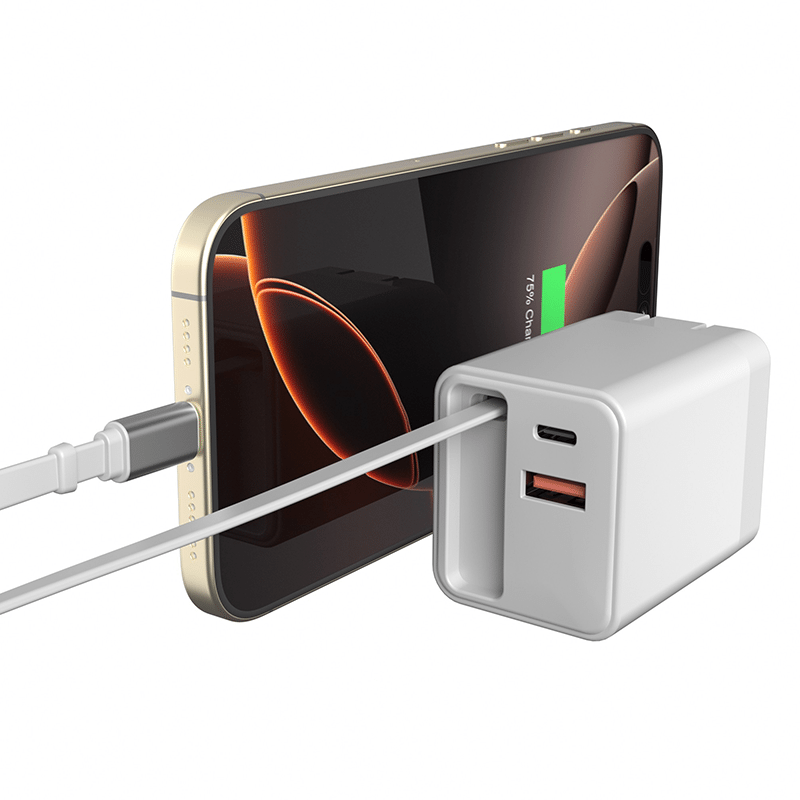 45W Wall Charger with Built-In Retractable USB-C Cable