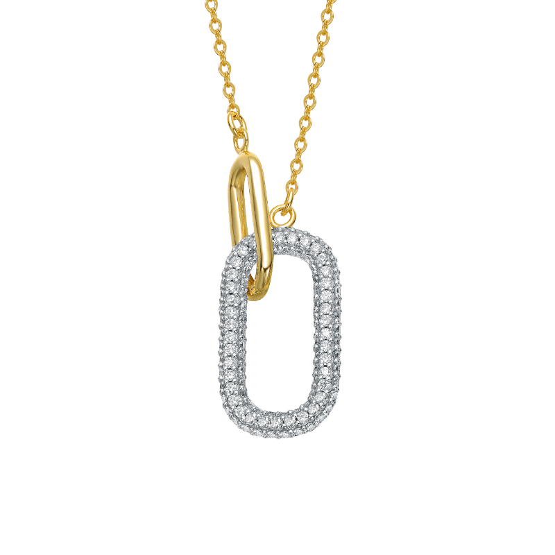 Gold Plated Interlocking Links Necklace