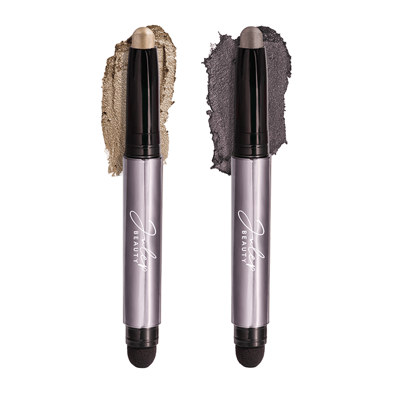 Crème-to-Powder Eyeshadow Stick Duo - Smoky Amethyst & Silver Moonlight Metallic