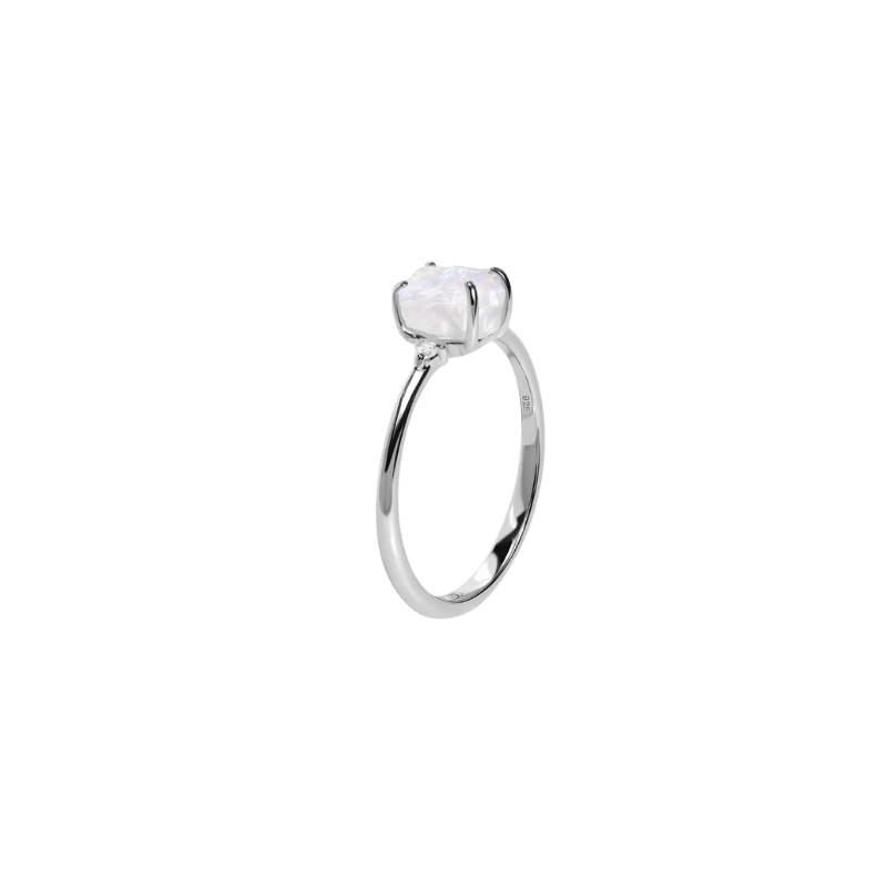 Petite Allure Raw Moonstone Ring