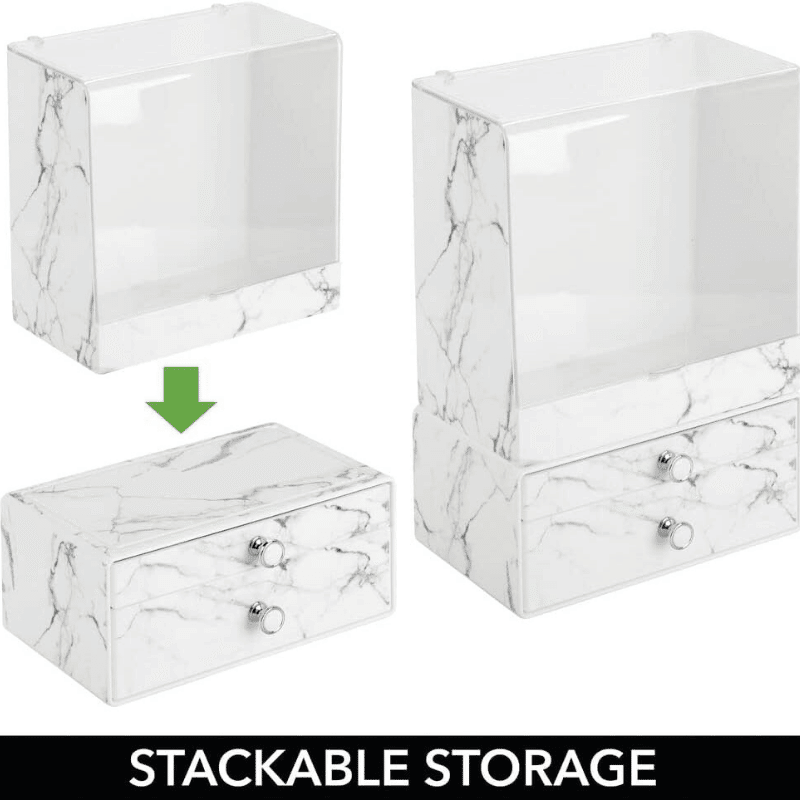 Set of 2 Stacking Cosmetic Organizers