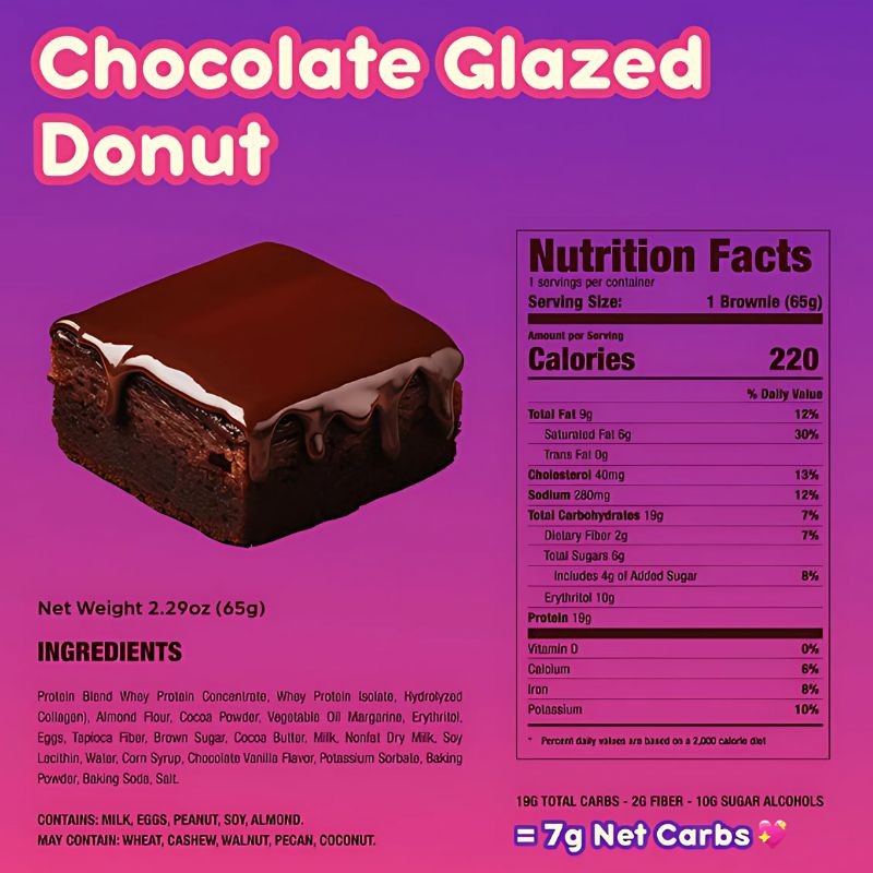 Chocolate Glazed Donut Brownie (4 Pack)