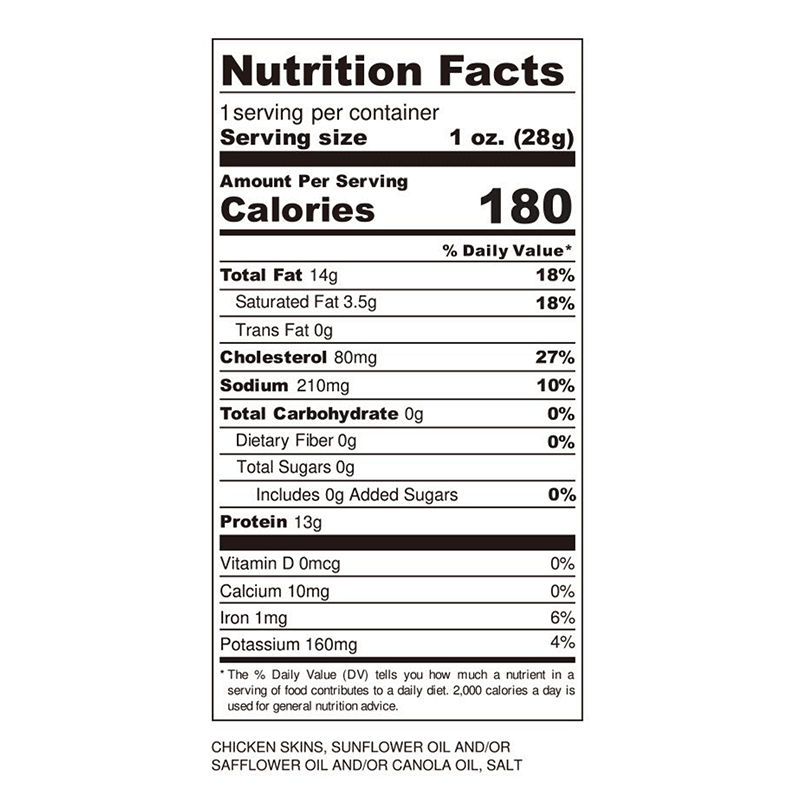 Chicken Skin Crisps 1oz (8 Pack)- Original