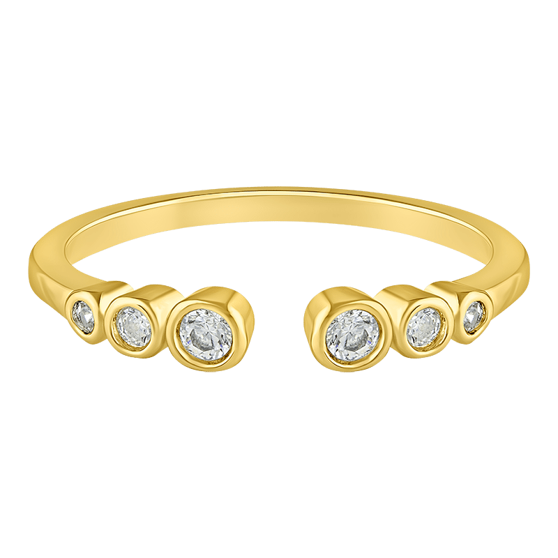 .3 Cttw Round Cz Bezel Dainty Open Ring - 7