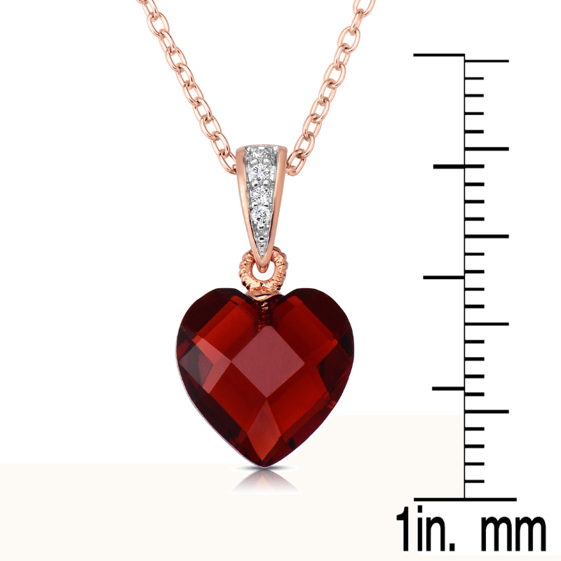 Sterling Silver Ruby Rose Pendant