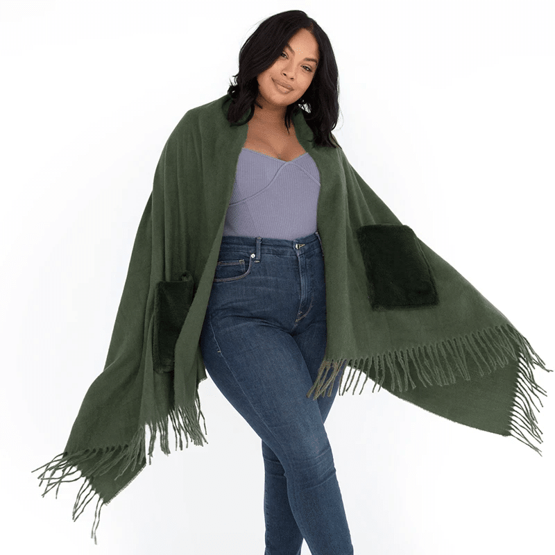 Kimono with Pockets in Olive 