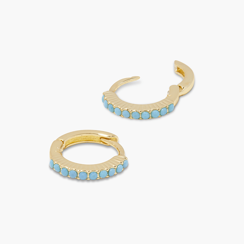 Kara Turquoise Huggies 