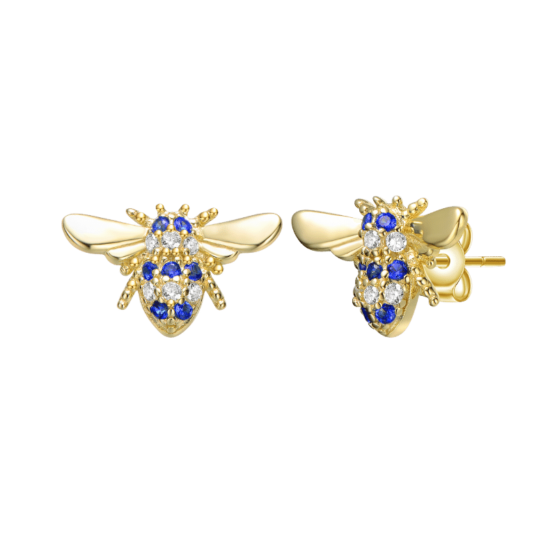 14K Gold Plated Bee Earrings