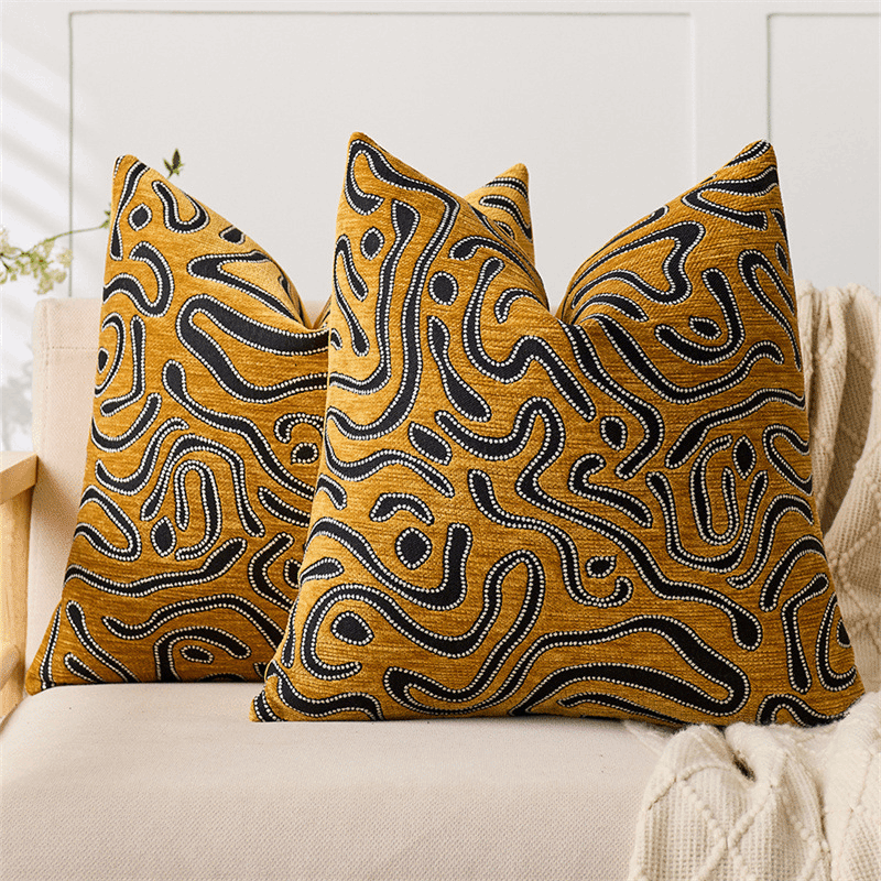 Chenille Jacquard Moire Pattern Pillow Cover (2 Pack)