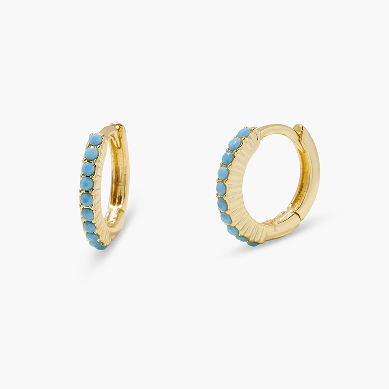 Kara Turquoise Huggies 