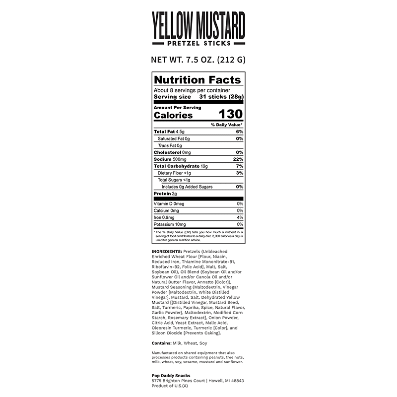 Yellow Mustard Seasoned Pretzels