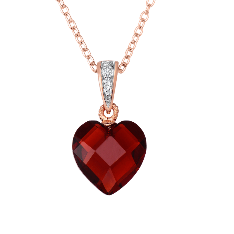 Sterling Silver Ruby Rose Pendant