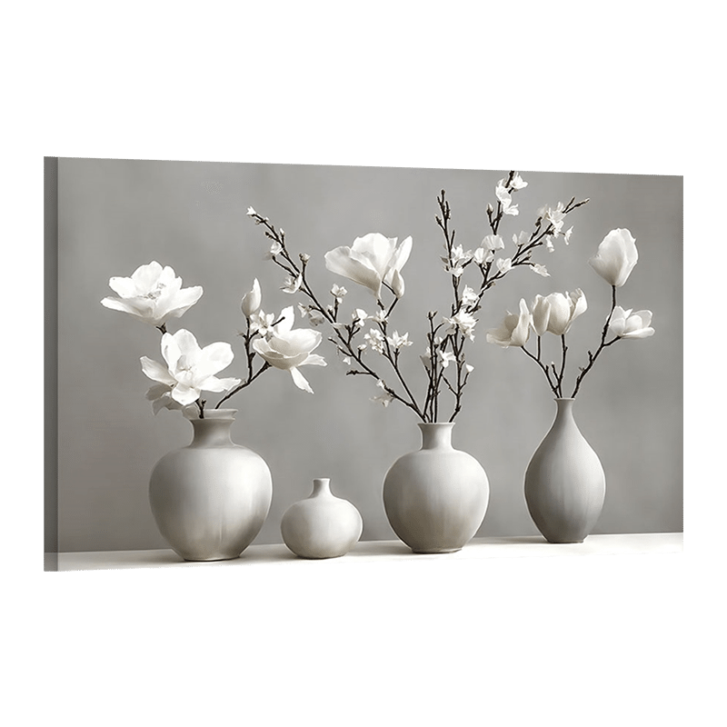 Botanical White Flower Ready to Hang Canvas Wall Art