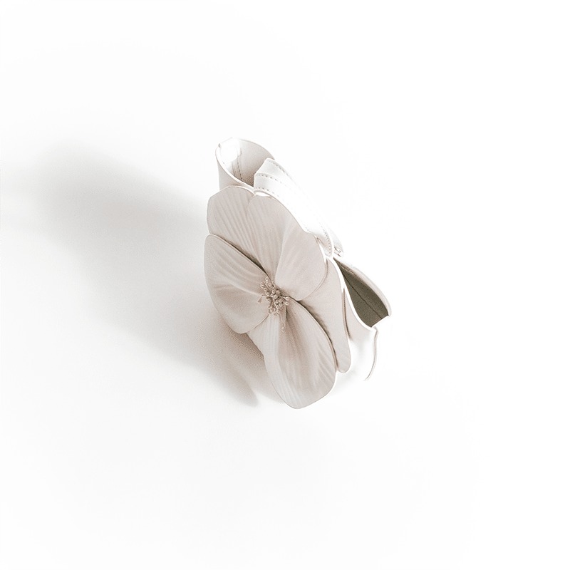 White Flower Mini Bag - Pearl White