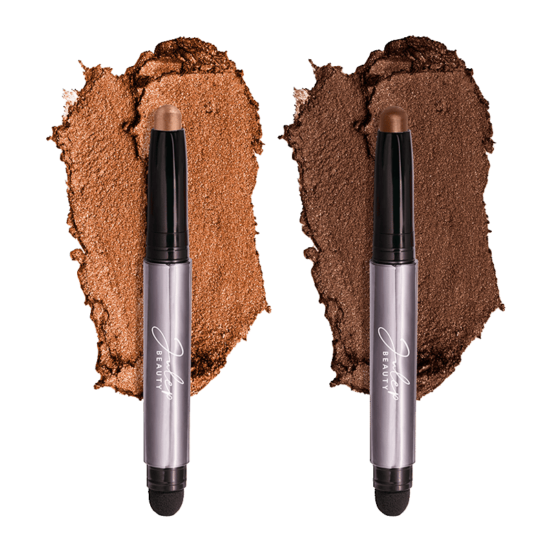 Crème-to-Powder Eyeshadow Stick Duo - Copper Shimmer & Cocoa Shimmer