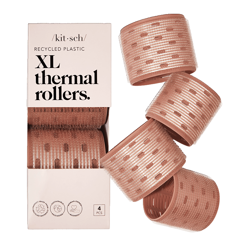 Recycled Plastic XL Thermal Rollers 4pc Set - Terracotta