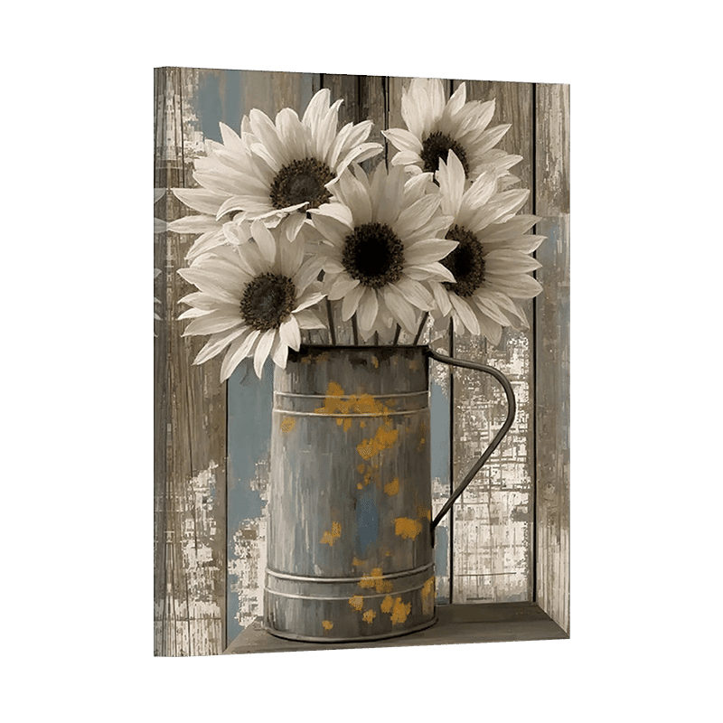 Farmhouse Daisy Ready to Hang Canvas Wall Art