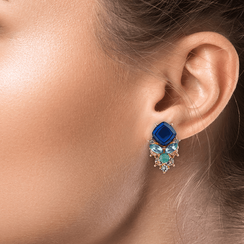 Cushion Crystal Posh Earrings